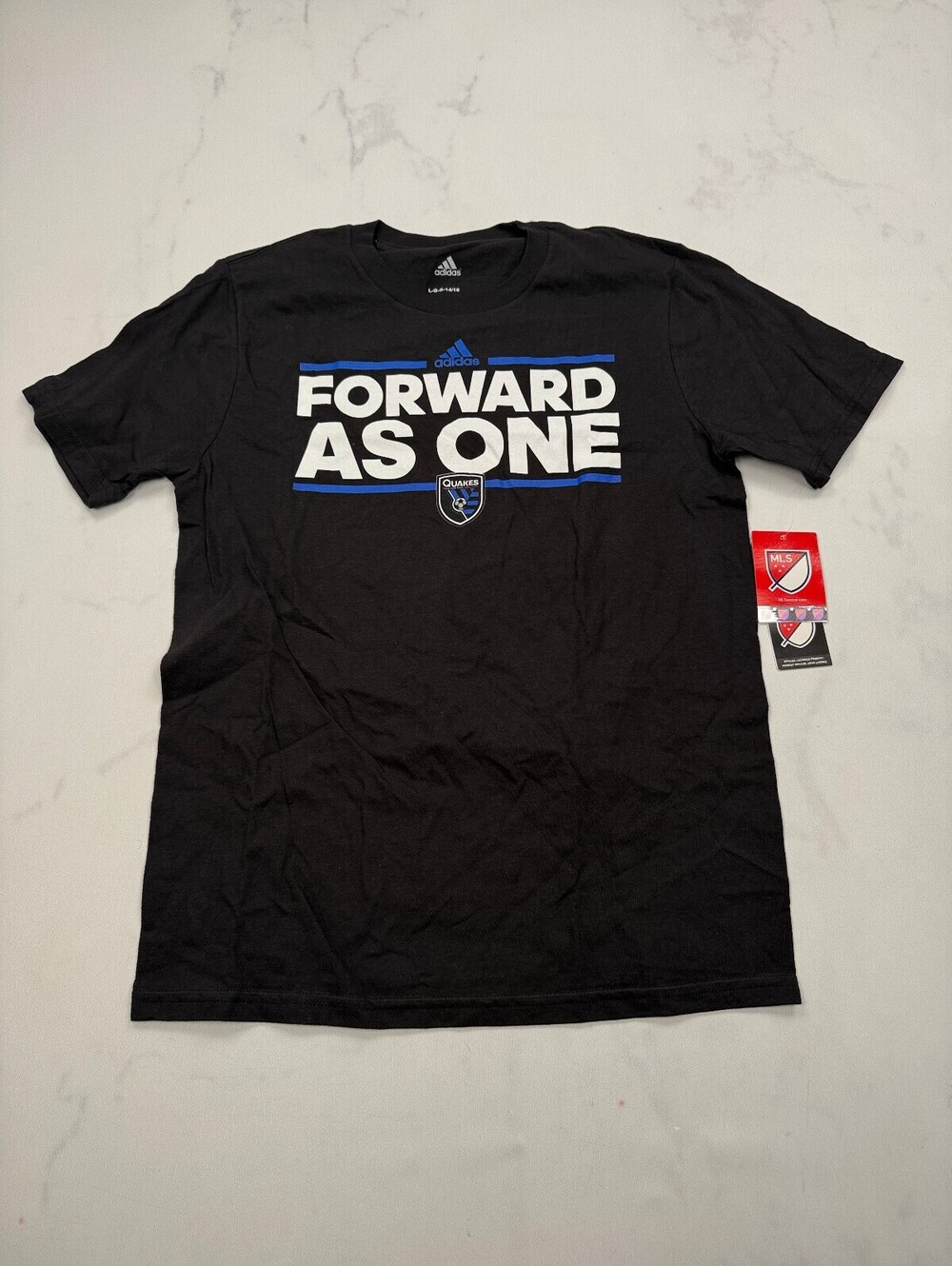 Adidas San Jose Earthquakes Forward As One T Shirt Black 2010s - Boys 14/16
